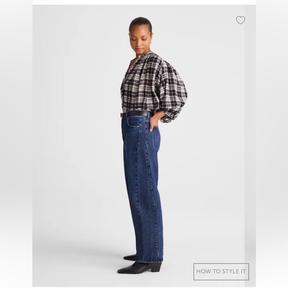 NWT! Madewell The Curvy Pieced Barrel-Leg Jean in McKinney Wash orig $148 - Picture 2 of 9
